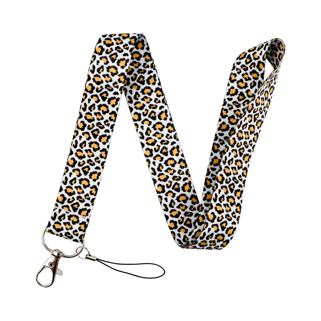 Gray Leopard Print Fashion Lanyard for Key Neck Strap Lanyard Card ID Badge Holder Key Chain Key Holder Keyring Accessories Gift