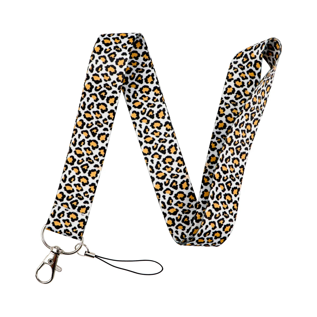 Gray Leopard Print Fashion Lanyard for Key Neck Strap Lanyard Card ID Badge Holder Key Chain Key Holder Keyring Accessories Gift