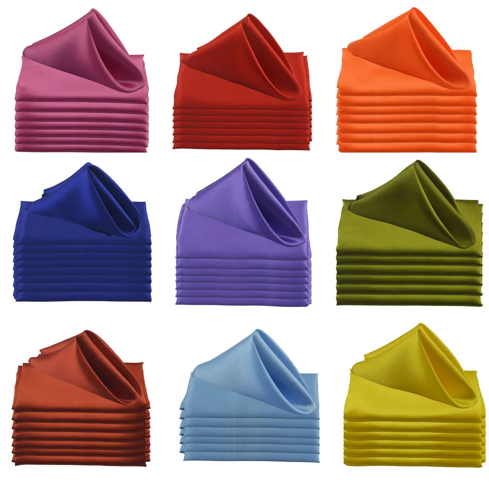 30pcs Satin Square 30cm Napkins Handkerchief Table Dinner Napkin For Wedding Party Decoration Birthday Christmas Cloth Tea Towel