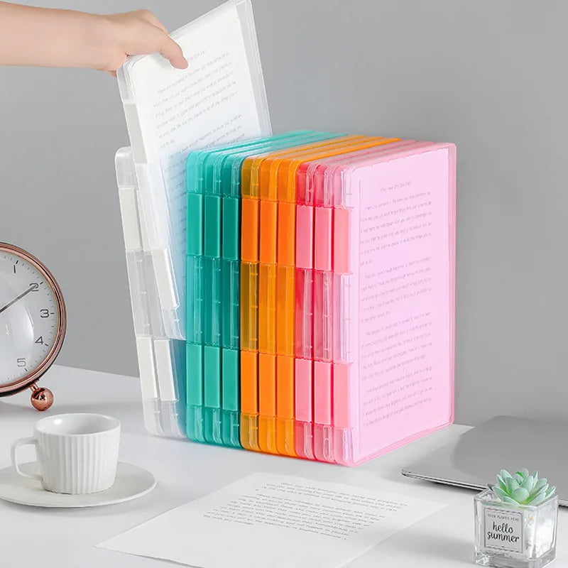 Simple Desktop A4 Document Box, Transparent Plastic A4 Paper & Bill Organizer