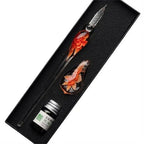 Signature Floral Dip Pen  Craft Vintage Smooth Glass Fountain Pen Calligraphy Filling Ink Dipping Ink Pen Writing Tool