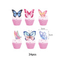 Butterfly Girls Birthday Party Disposable Tableware Fairy Pink Paper Plates Cups Napkin Tablecloth Birthday Party Decorations
