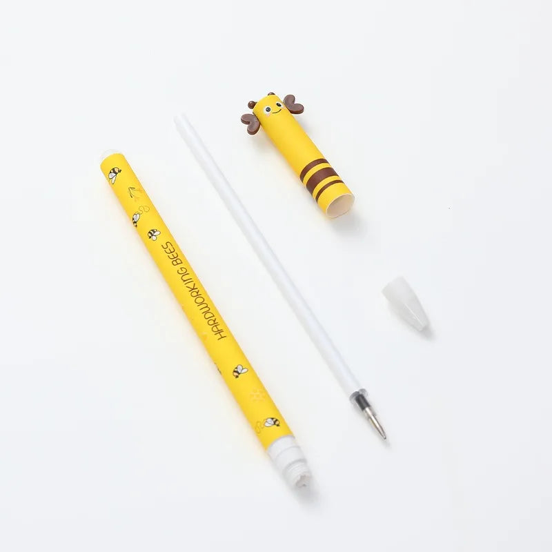 4/8pcs Colors Erasable Gel Pens with Erase Ink Cute Animal Pen Colours 0.5mm/0.7mm Tip Fine Ballpoint Pen for School Office Gift