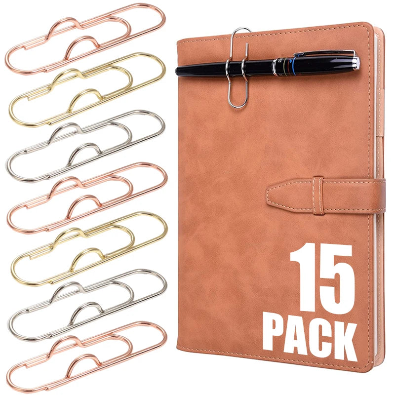 Anti Lost Paper Clip Metal Pen Holder Clips Portable Bookmarks Photo Memo Ticket Fixed Paperclips Office School Stationery