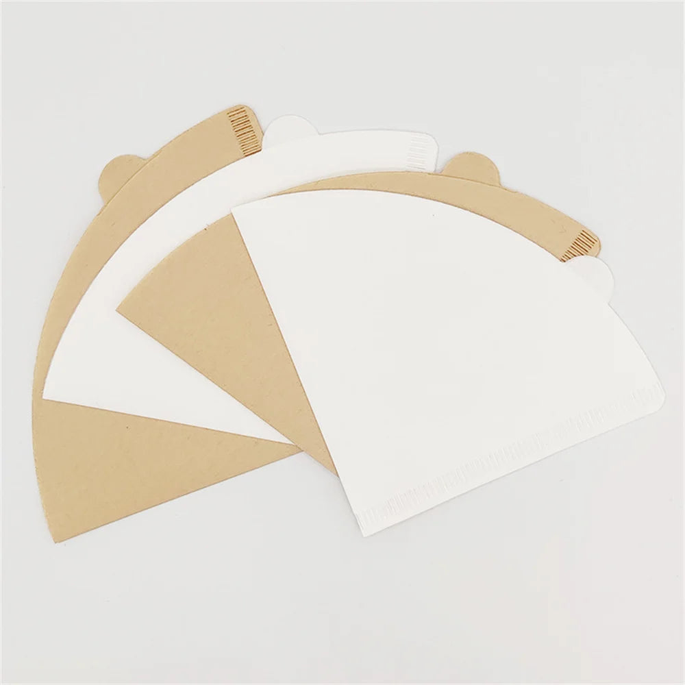 100pcs Coffee Filter Paper V-Shaped Wood Pulp Drip Paper Cone Coffee Strainer Bag Espresso Tea Infuser Accessories