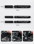 1-6pcs Chrome Pen Marker Mirror Waterproof DIY Reflective Paint Repair for Rock Ceramic Glass Metallic Gold/Silver 0.8/1/2mm Nib