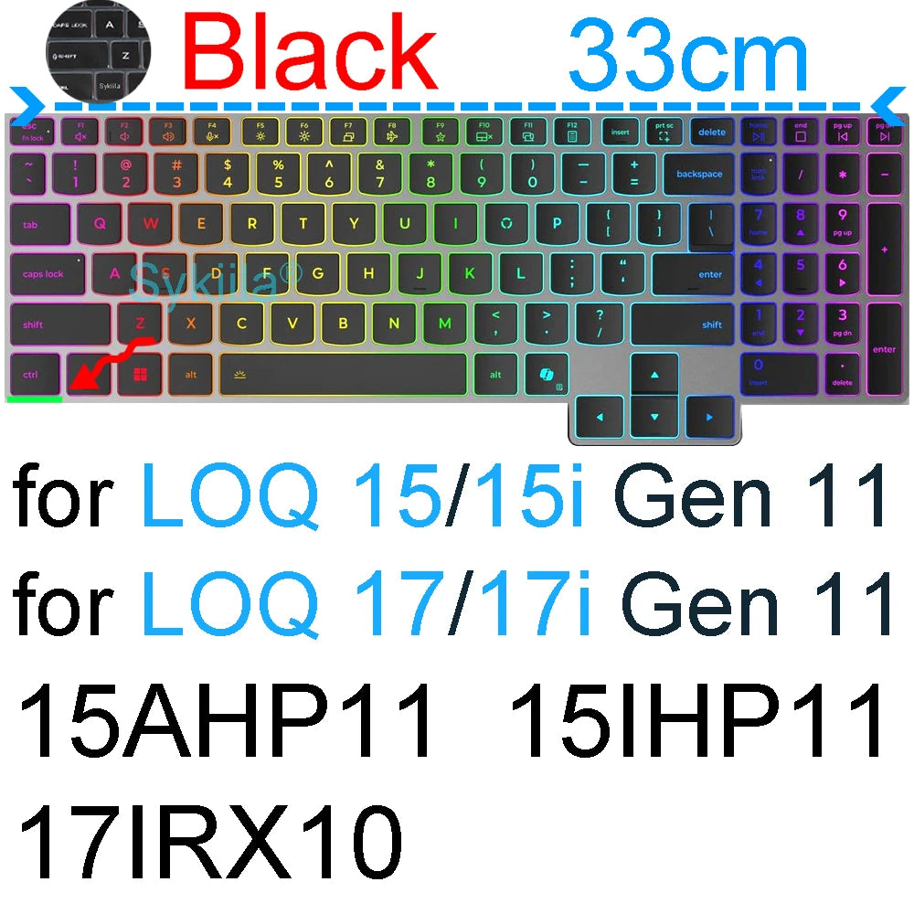 Keyboard Cover for Lenovo LOQ 15 16 17 Gen 11 10 9 15AHP11 15IHP11 15AHP10 15ARP10 15IRX10 17IRX10 Silicone Protector Skin Case