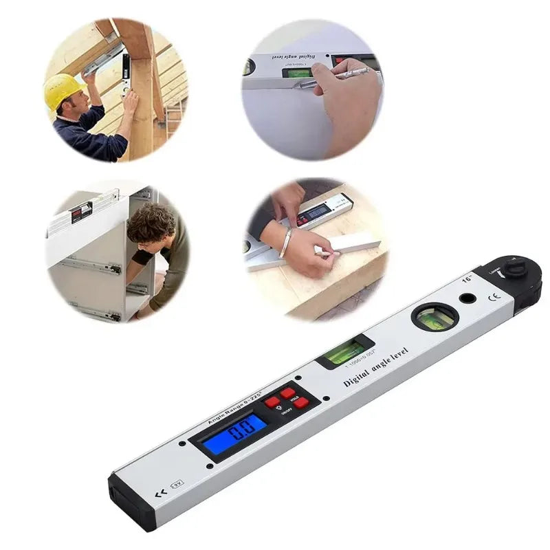 2025 Hot Sale 400mm/16inch  0-225 Degree Protractor Spirit Level Digital Angle Finder Gauge Meter Angle Finder with Level Bubble
