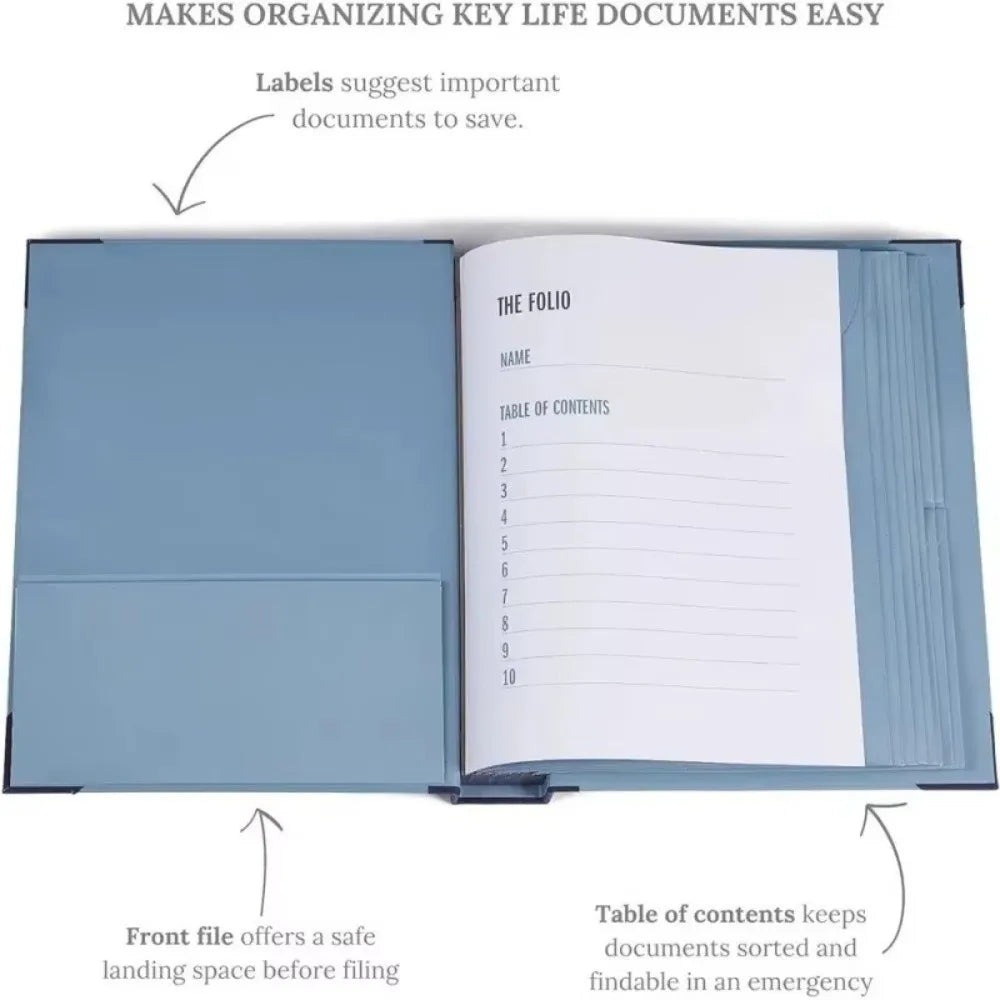 Portable In Case I Go Missing Binder Large Capacity Multiple Pockets Manila Pocket Folder File Storage Tools File Organizer