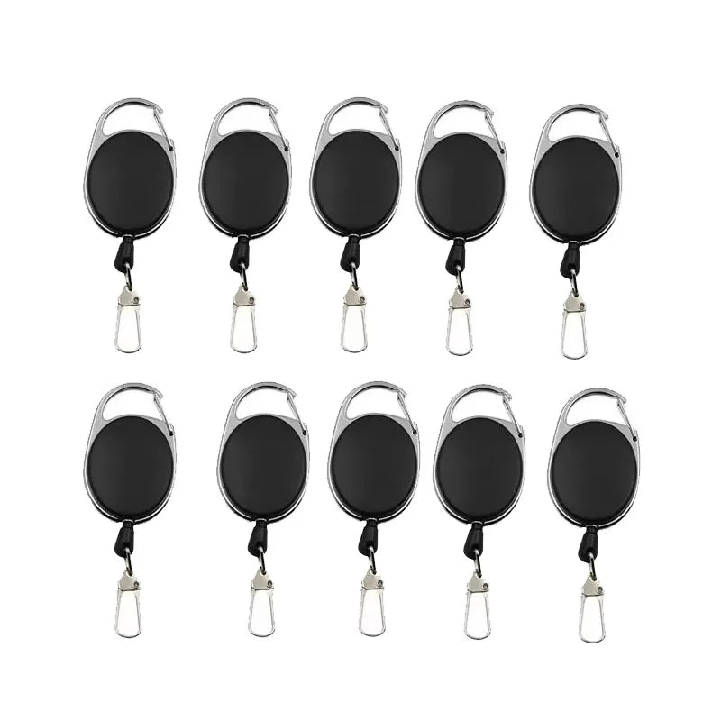 1/3/5/10Pcs Fly Fishing Key Ring Retractor Tool Retractable Keychain Reel Badge Holder Fishing Tackle
