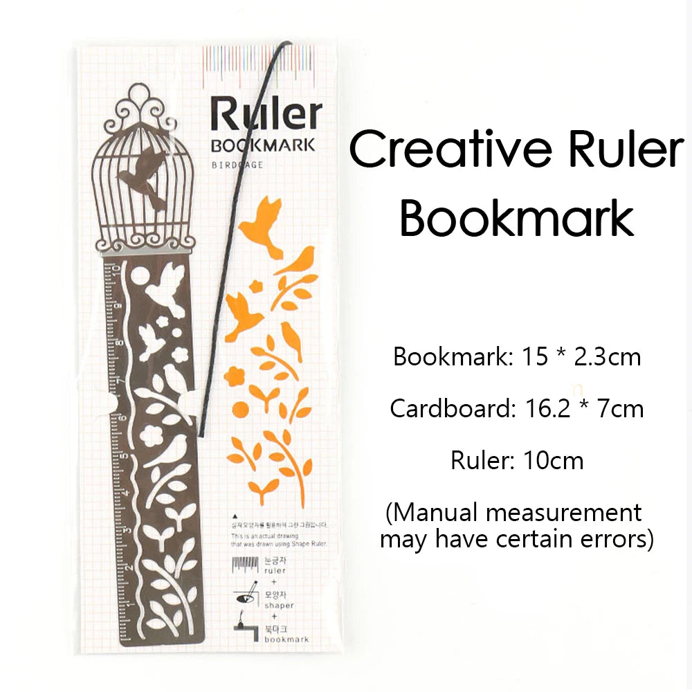 Hollow Bookmark Ruler Creative Beautiful Resistant Painting Drawing Ruler for Students to Learn School Campus Office Stationery