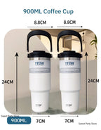 Tyeso 600/750/900/1050/1200ML Stainless Steel Thermos Bottle Car Coffee Cup Sports Water Bottles Keeps Cold and Heat Thermal Mug