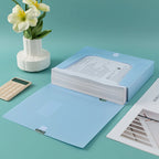 Large Capacity Foldable Plastic File Box for Office Use, Thickened A4 File Organizer, for Accounting Vouchers Resources Contract