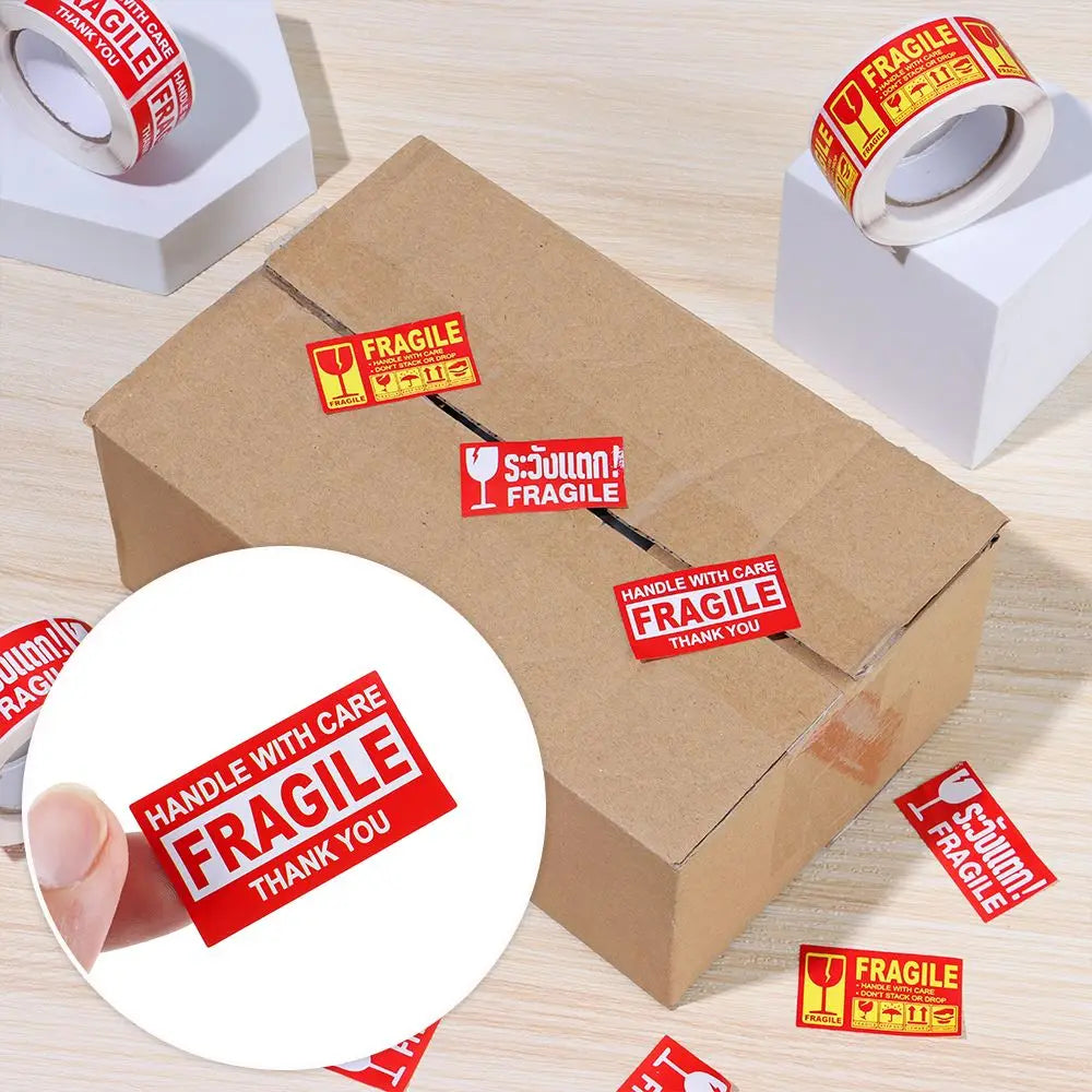 250Pcs/roll  Fragile Warning Sticker Care Shipping Special Tag Useful Shipping Express Label Handle With Care Keep
