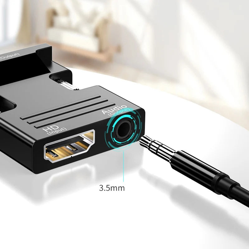 With HDMI Female to VGA Male Converter Audio Adapter Cable for Projector HD Computer Set-Top Box