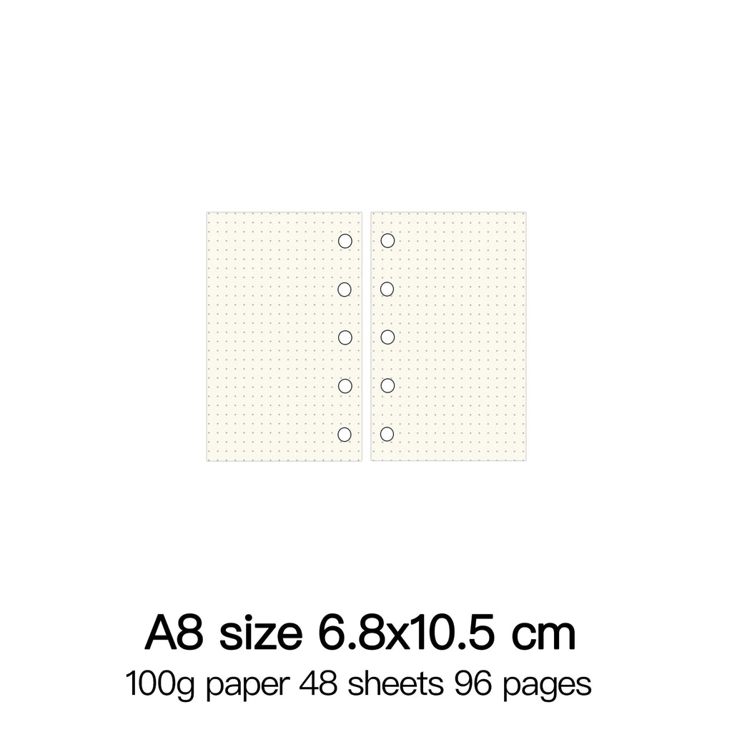 High Quality Ring Binder Notebook A5 Personal A6 A7 A8 Size Insert Refills Loose Leaf Spiral Diary Planner Inner Core 100g Paper