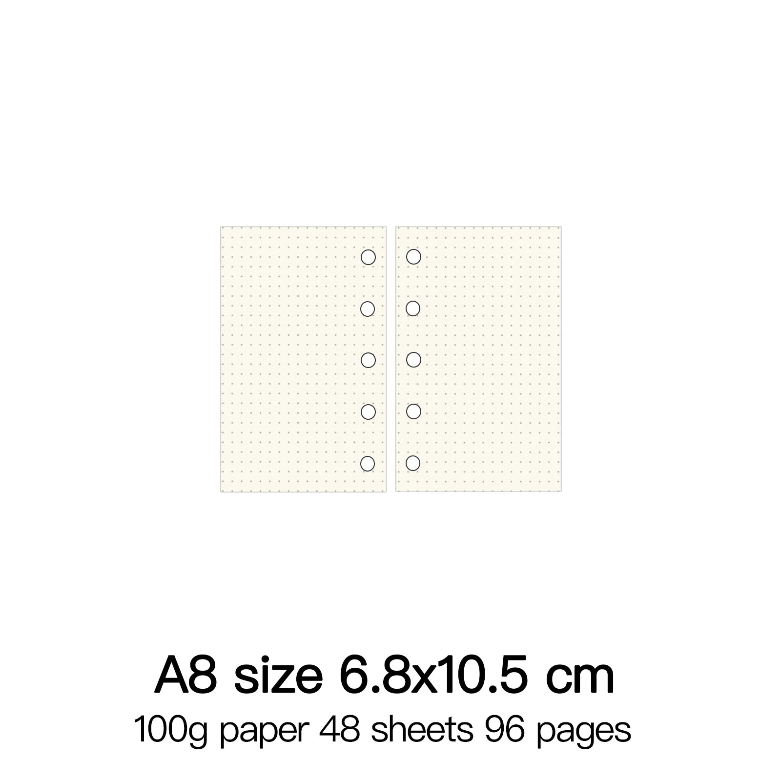 High Quality Ring Binder Notebook A5 Personal A6 A7 A8 Size Insert Refills Loose Leaf Spiral Diary Planner Inner Core 100g Paper