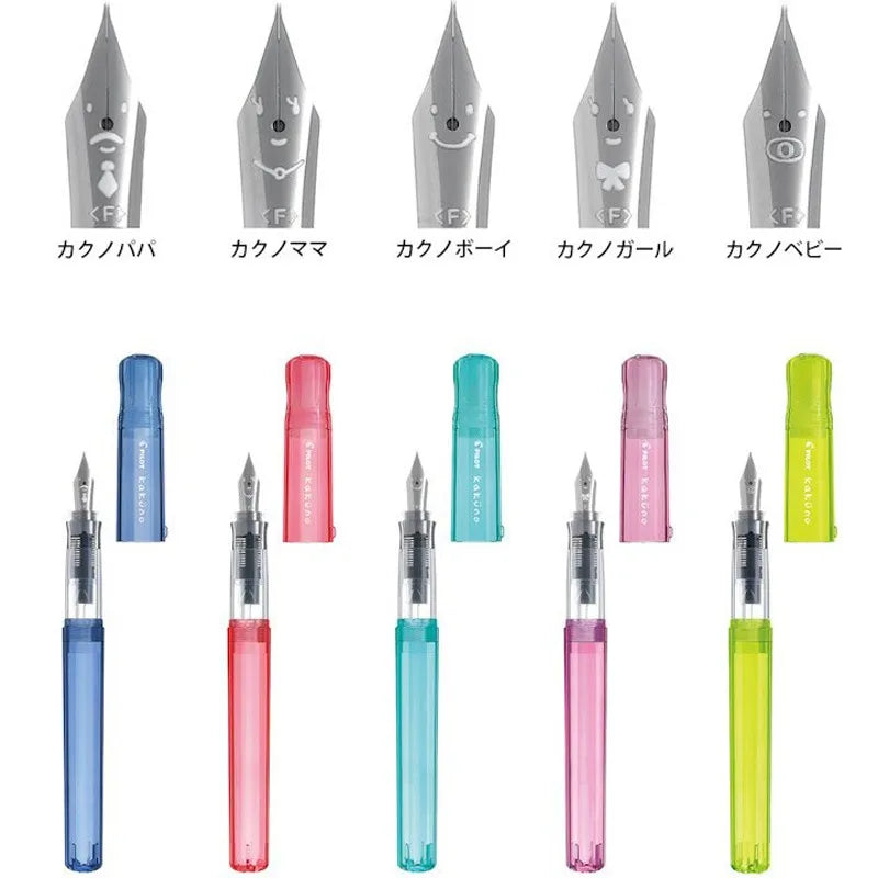 Japan Pilot Kakuno Madoromi Dreamy Fountain Pen Smiley Face Design,Soft Comfort Grip,Instagrammable Aesthetic for Kids&Beginners