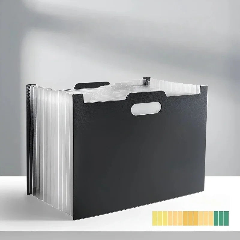 13 Grid Vertical Portable Expandable Accordion Bag Multi-Layer Paper Storage Bag Student Special Office Folder for File Stora
