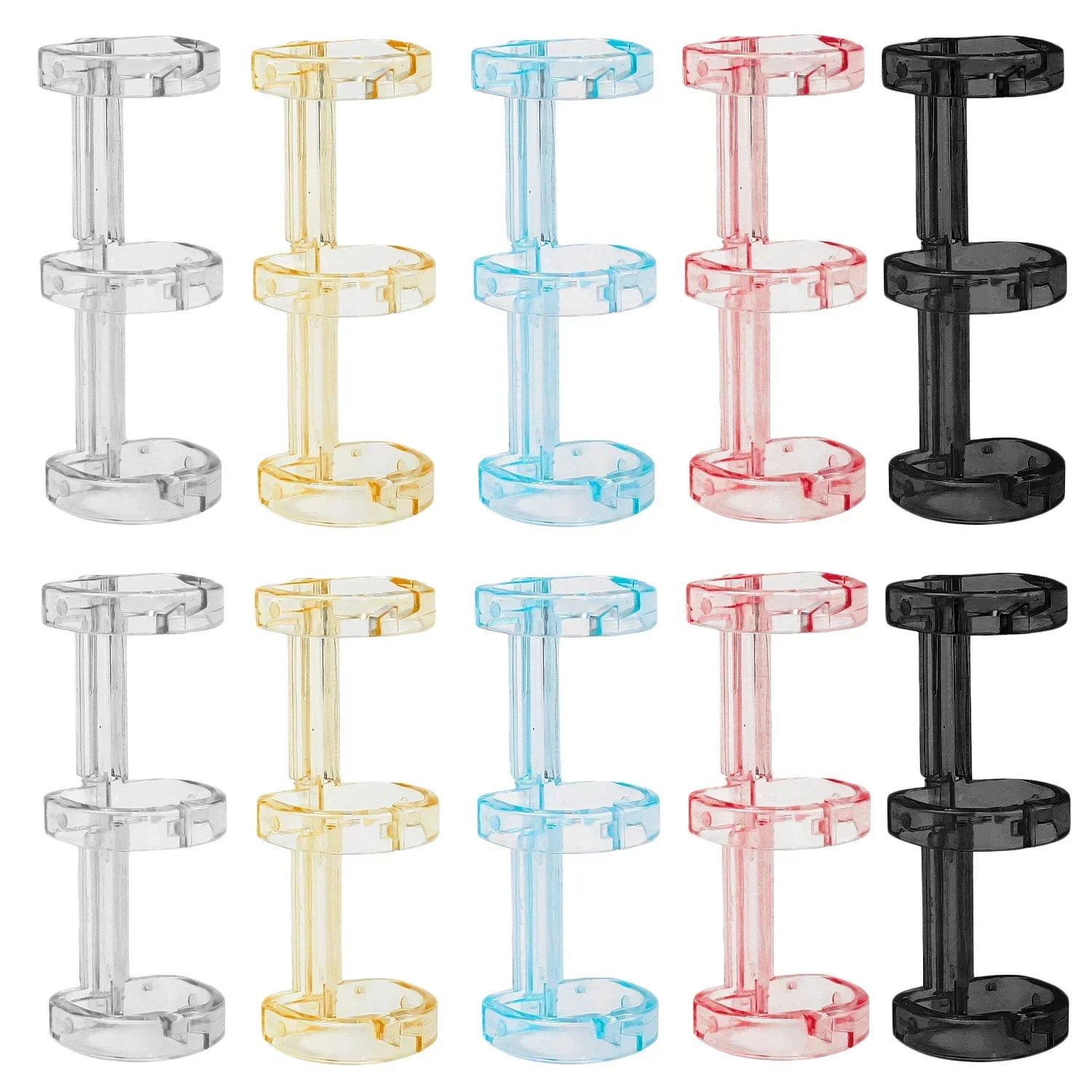 Removable Binder Book Binding Rings Plastic Book Rings Clear Folder Binder Clips Scrapbook Binding Button School Loose Leaf Clip