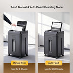 Broyeur De Papier P-5 200 Sheets Waste Paper Shredder P5 Normal Size 2*10mm Auto Feed Electricity Powered Comet Z-500 Office 22L