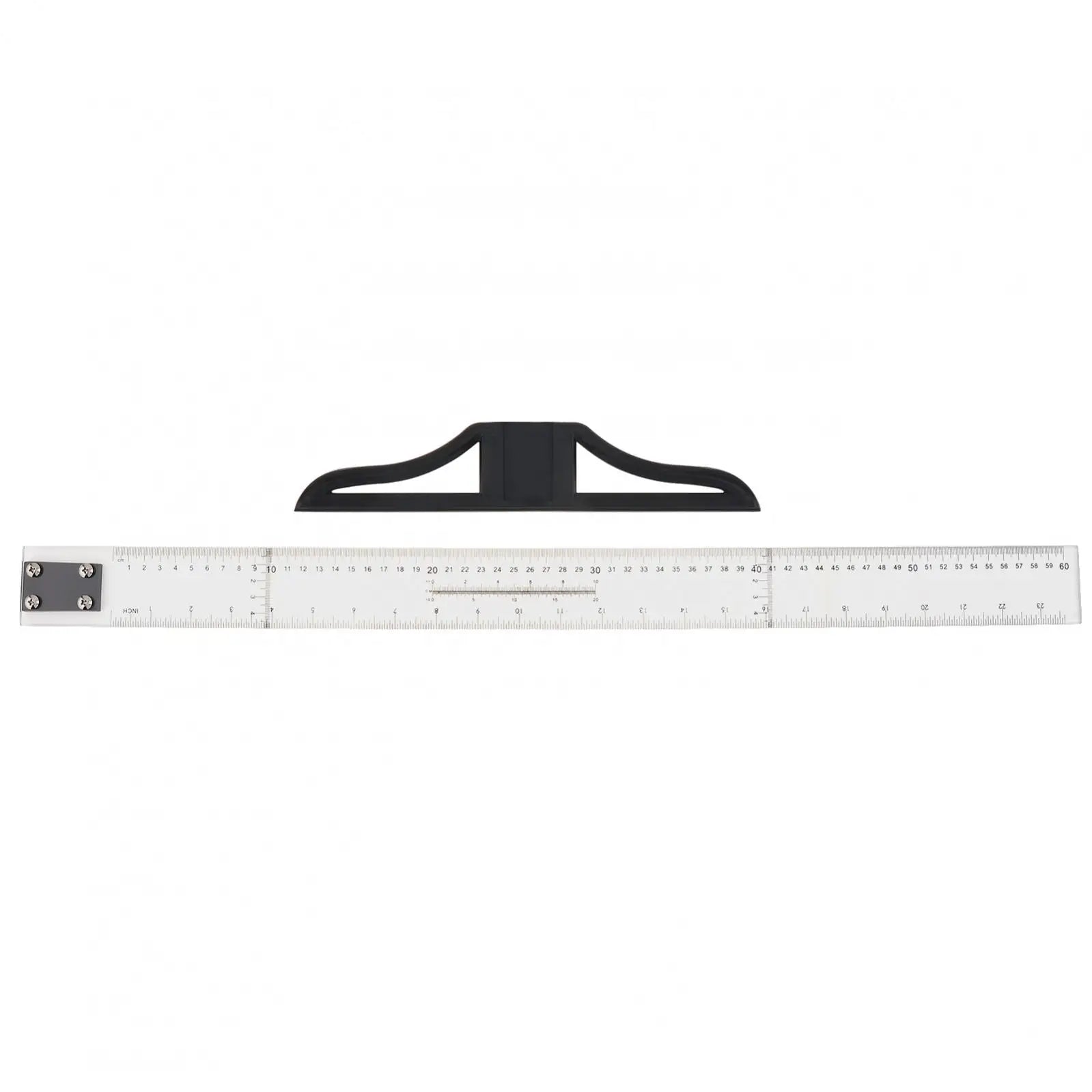 Metric & Imperial Scales Aluminum Alloy Angle Triangle Ruler 45cm T Square Acrylic Ruler Measuring Tool Set for Carpentry