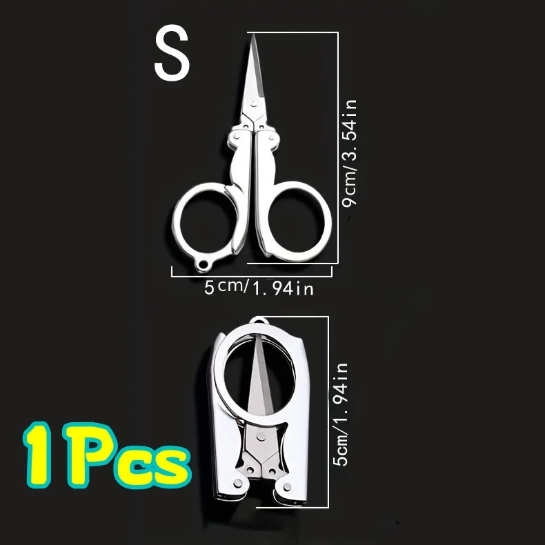 1Pcs Steel Folding Scissors Travel Scissors Sewing Scissors Portable Mini Scissors Paper Scissors Office Supplies