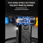 Upgrade 1000000RPM Turbo Jet Blower Violent Fan 5 Speed Powerful Air Blower Brushless Motor Rechargeable Handheld Blower Thrust