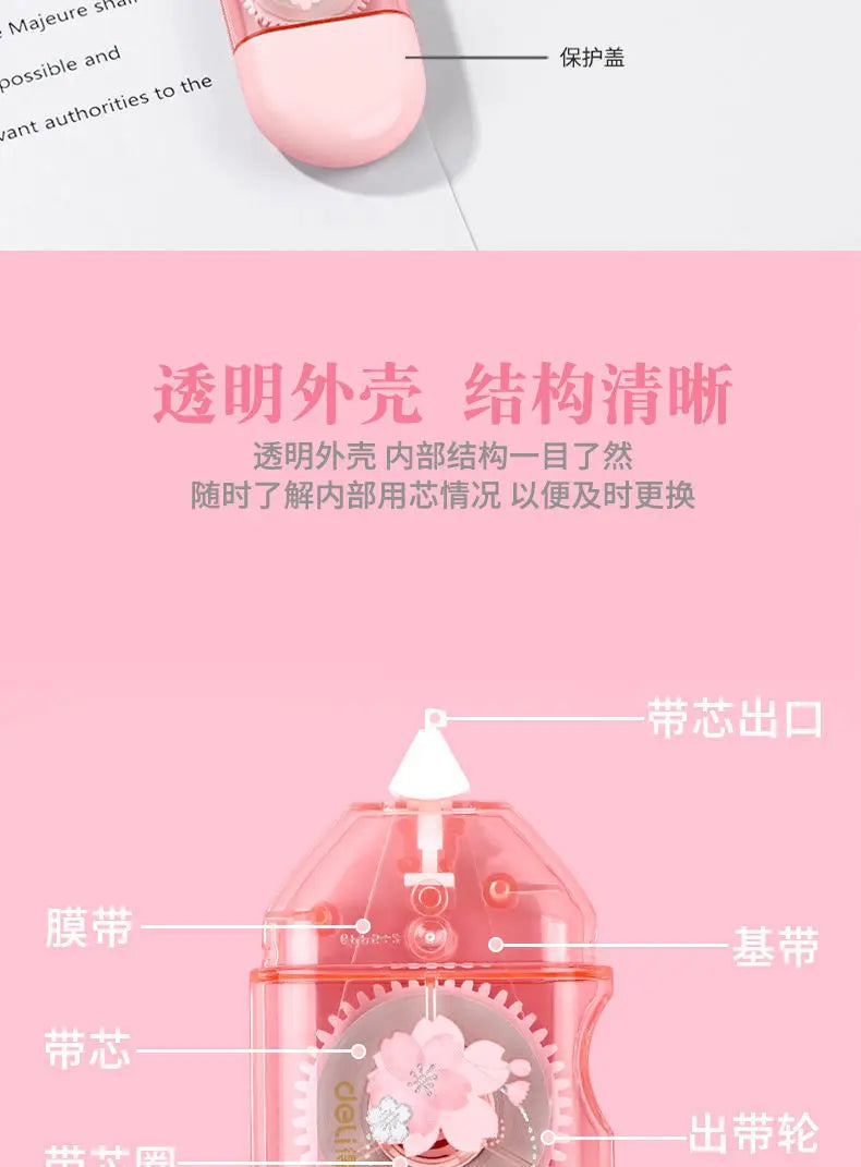 1Pcs School Supplies Sakura Correction Tape Cute Small Portable Small Fresh Students with Large Capacity kawaii Correction Tape
