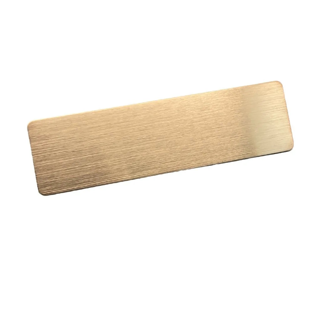 Shirley Custom 7*2cm Custom logo stainless steel name tag with brushed gold silver beauty salon employee ID tag wholesale