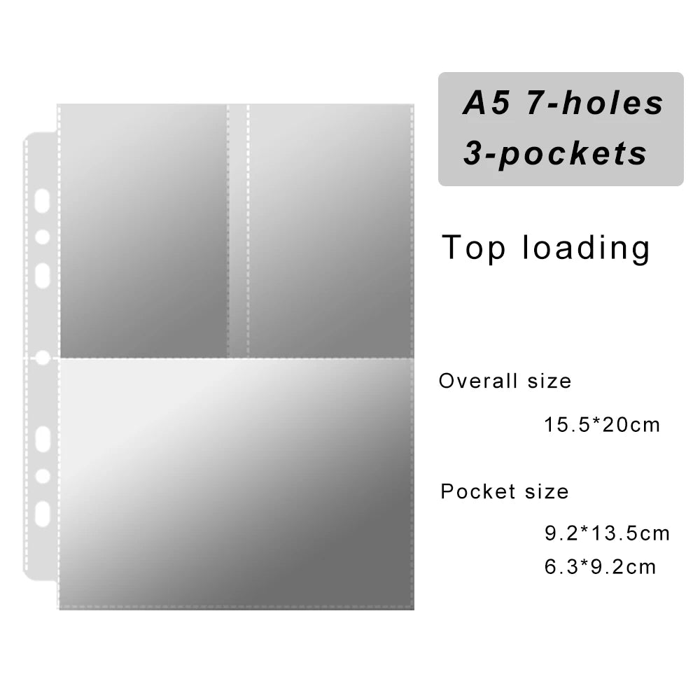 Expandable A5 3-ring Photo Album Organizer - Starry Soft-Pad Binder Album for 3" 3.5" Idol Photocard Pokemon Yu-Gi-Oh Card Album