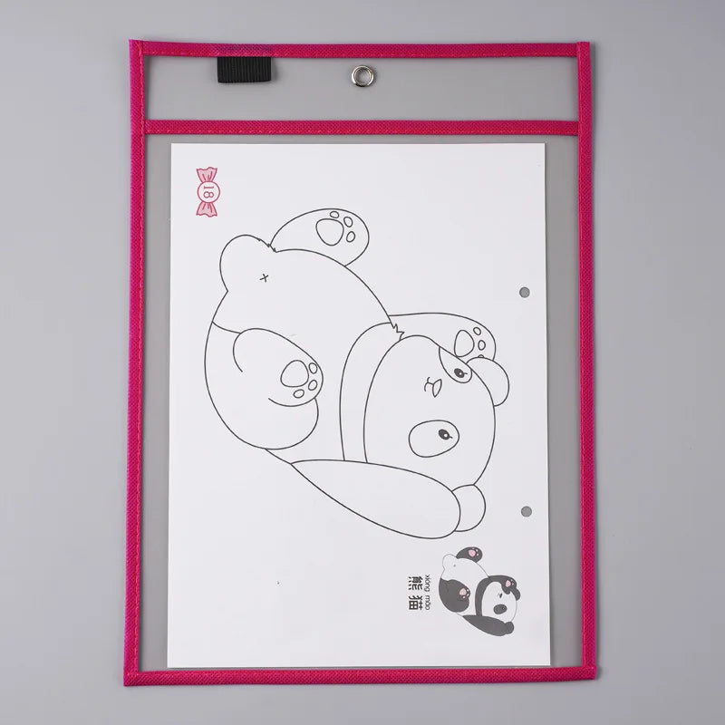 File Set Hanging Set Storage Bag Pet Transparent Dry Erase Bag Document Holder Clear Plastic Organizer Pouch