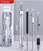 Stainless Steel Drafting Set Durable Drawing Compass Math Geometry Circles Tool School Supplies