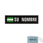 1PC 10cmX2.5cm Custom Name Flag Patch Stripes Badge Iron On Or Hook Loop Andalusia Extremadura Canary Islands Spain Galicia