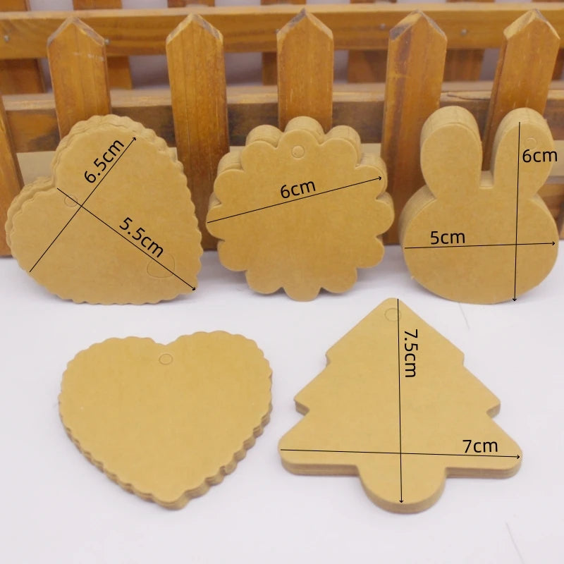 Large Gift Hang Tags, 100 Pieces Per Batch, White Kraft Paper Gift Packaging Labels, Handcrafted With Love Products, Price Tags
