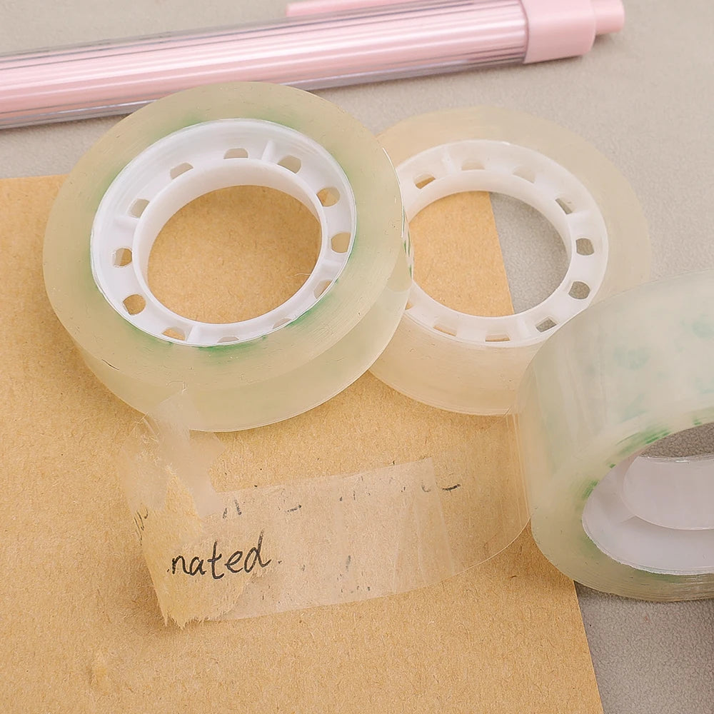 20-1Roll Transparent Adhesive Tape 0.8cm 1.2cm 1.8cm Width Strong Clear Sealing Tape for Office School Home Packaging Stationery