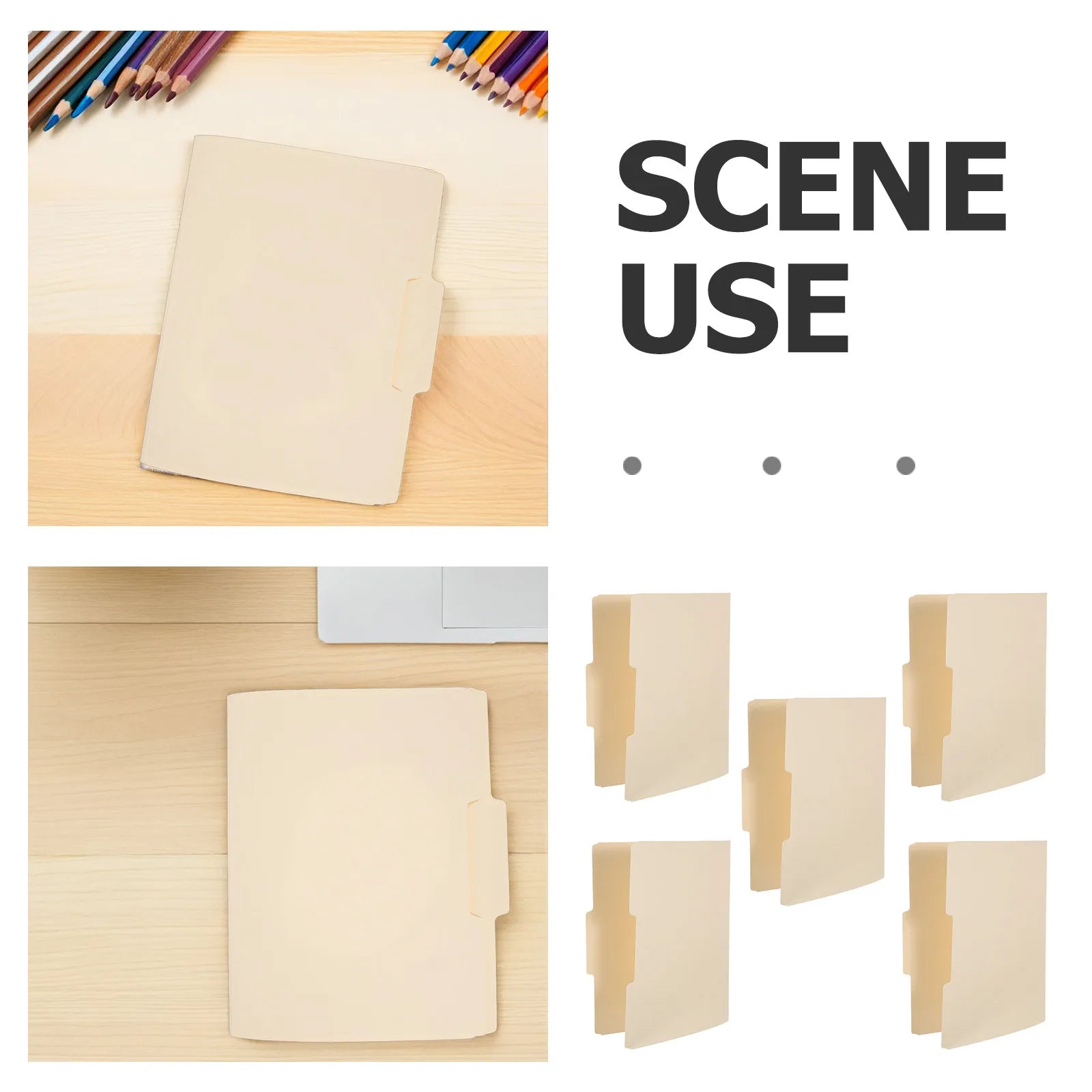 5Pcs Manila File Folders Letter Size Pressboard Document Organizer for Office School Legal Filing Supplies