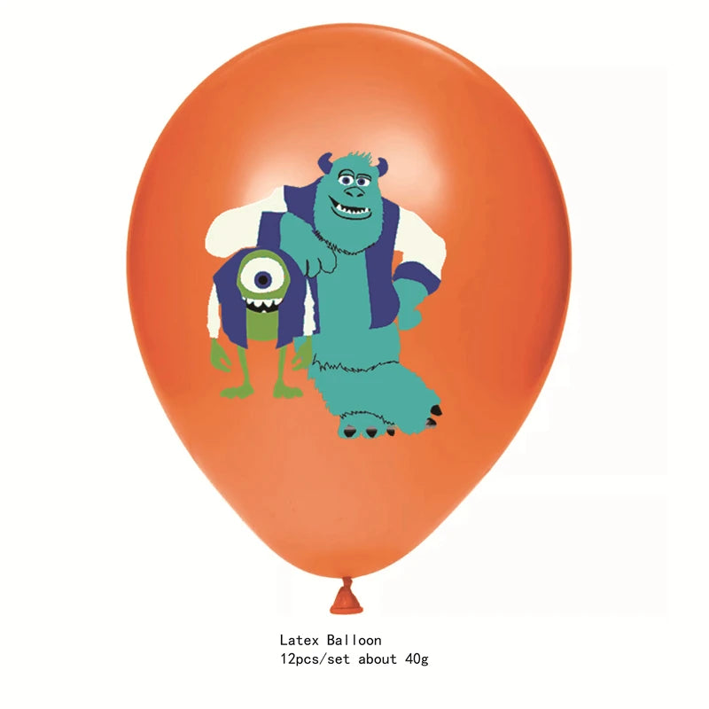 Monsters In Party Supplies Disposable Party Cutlery Plates Napkins Cup Birthday Party Decorations for Boys and Girls