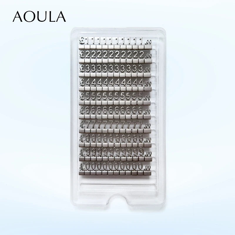 Lot of 10 Metal Mould Assembly Pricing Numbers Stickers Display Tags Digit Cube for Jewelry Shop Counter Price Number Sign Lable