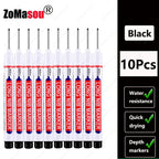 1-90Pcs Waterproof White Long Head Markers Pen 2cm Woodworking Deep Hole Marker Pens Metal Carpenter Black/Red/Blue/Green Ink
