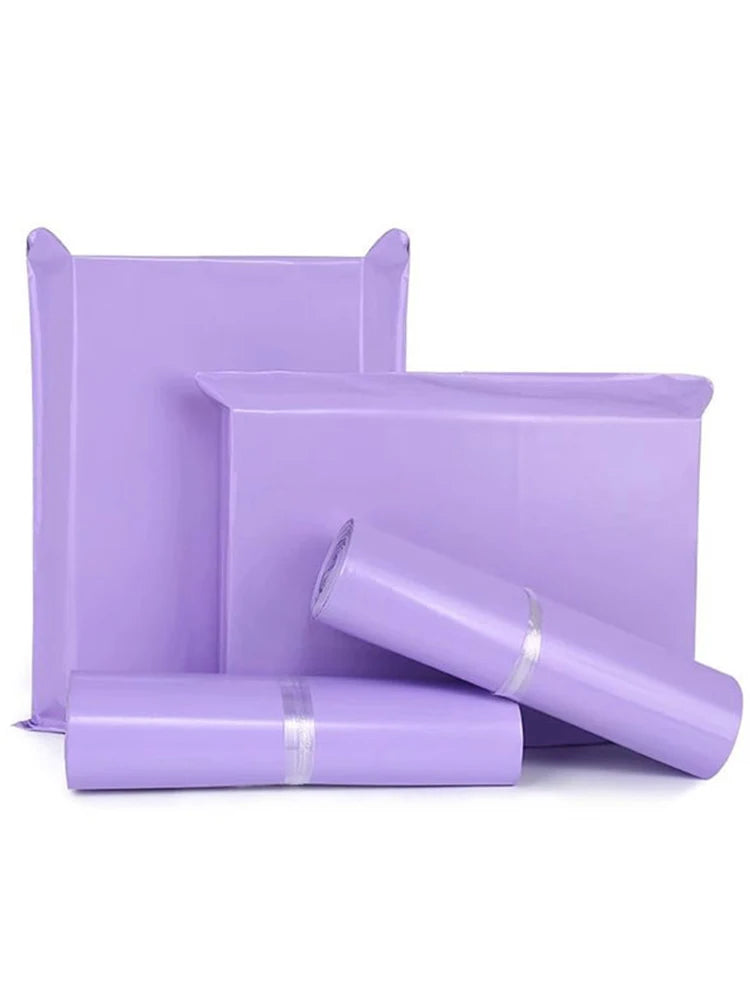 100Pcs Purple Courier Envelope Shipping Packaging Bags Poly Mailer Bag Waterproof Storage Bag Self Adhesive Seal Plastic Packagi