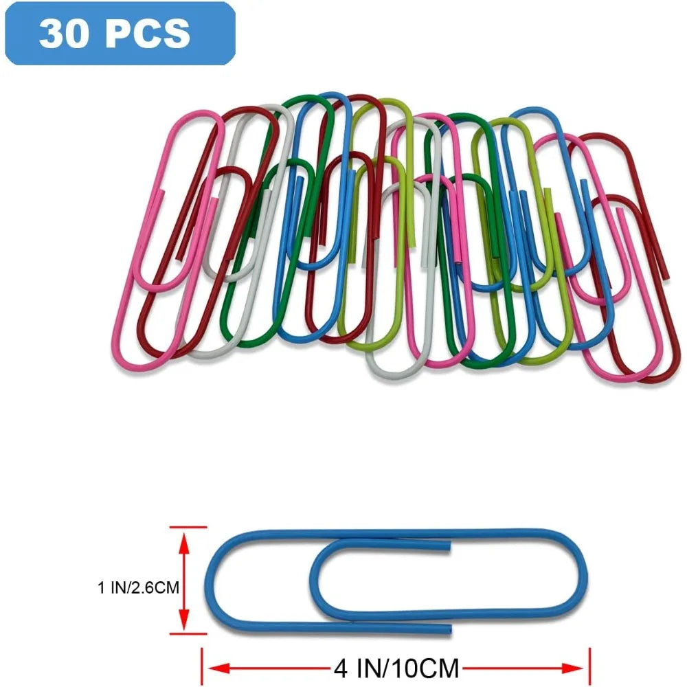 Jumbo Paper Clips, Paper Clips Large,30-Pack Paperclips for Paperwork Ideal for Home,School and Office Use,Colored Binder Clip