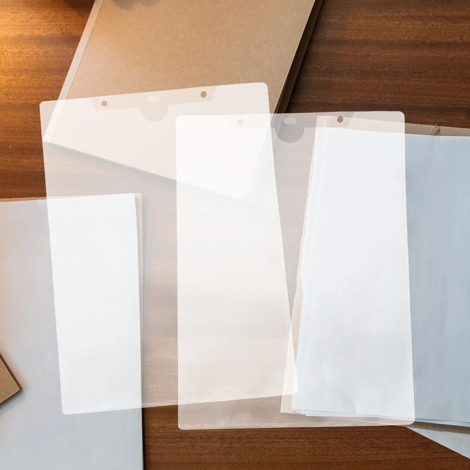 10Pcs Hanging File Folder Clear Plastic Document Holder Portable Paper Storage Bag Office Use File Organizer Document Protector