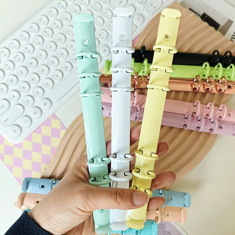 Candy-colored Metal Loose-leaf Iron Clip Macaroon 6-hole Binder A5 Binder Loose-leaf  Binder Clips Notebook Loose-leaf Rings