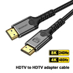 16K HDMI Cable 2.2 High Speed HDMI Braided Cord 16K@60Hz 10K@120Hz HDR 3D Film And Sound Effects For PS4 TV Laptop Monitor