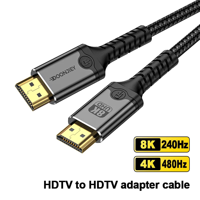 16K HDMI Cable 2.2 High Speed HDMI Braided Cord 16K@60Hz 10K@120Hz HDR 3D Film And Sound Effects For PS4 TV Laptop Monitor