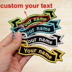 Custom Name Tags Embroidered Patches Personalized Text Badge with Iron on Backing