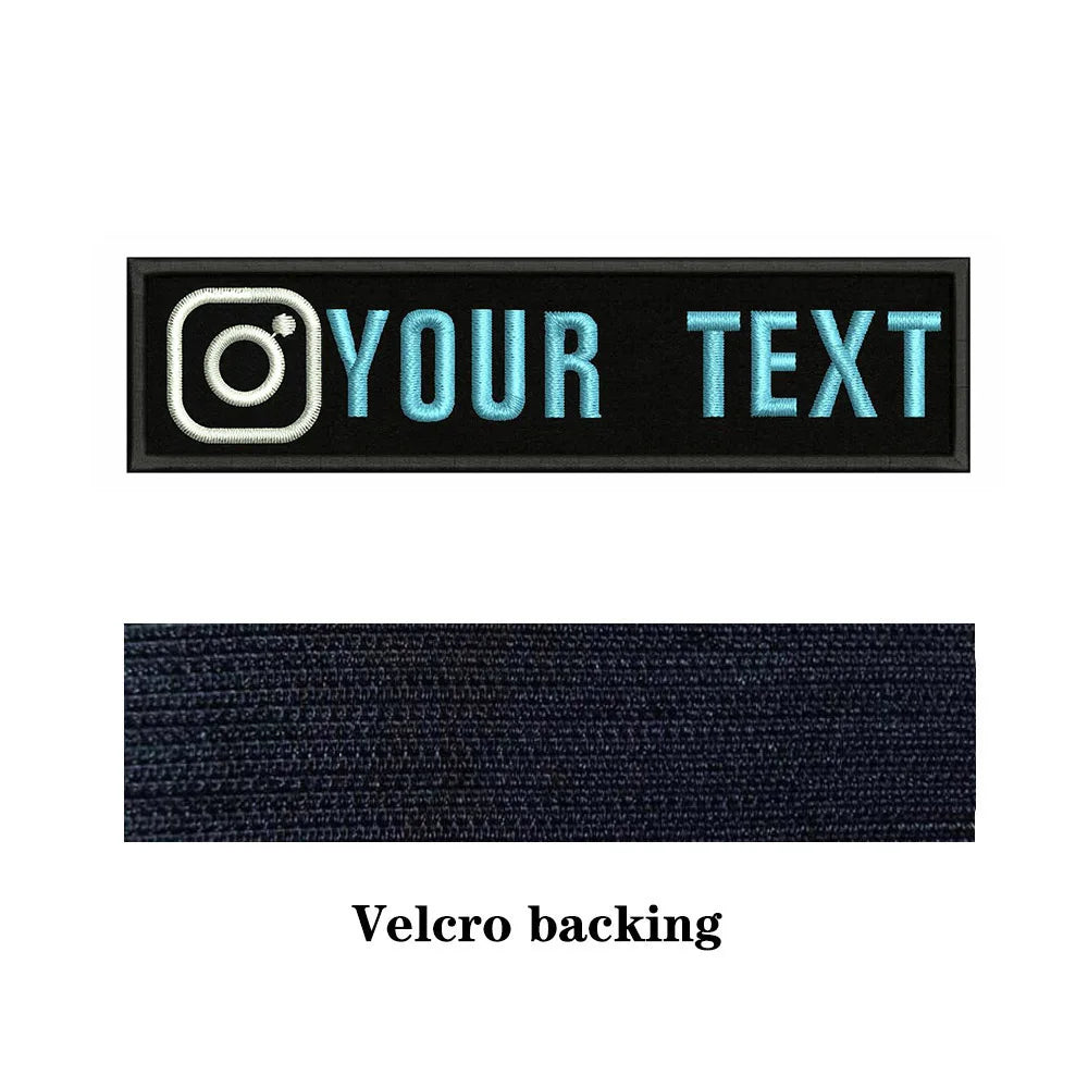 Instagram Logo 10X2.5cm Embroidery Custom Name Text Patch Stripes Badge Iron On Or  Patches