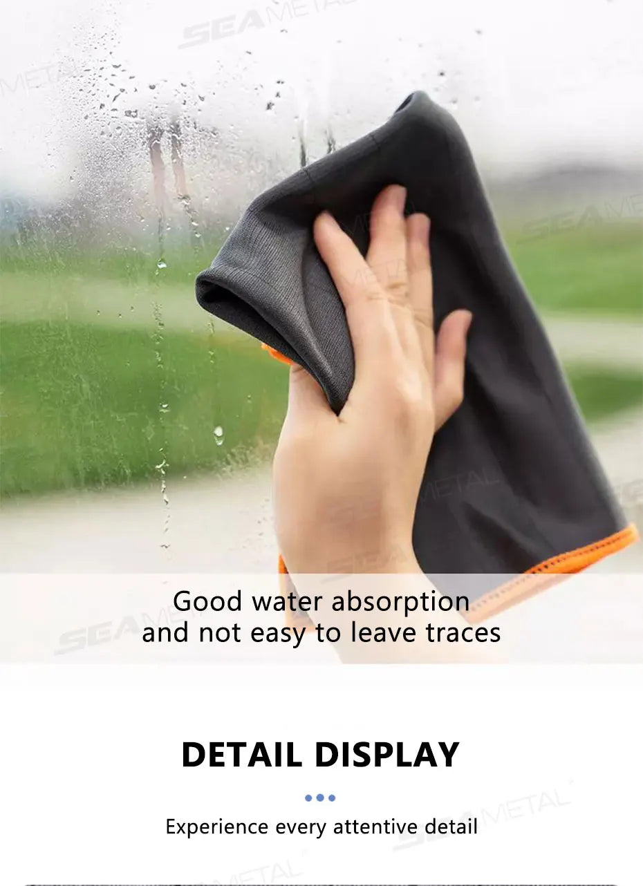 SEAMETAL Microfiber Carbon Cloth to Wipe Windows Wine Glasses Tableware Glass Cleaning Cloth Carbon Fiber Rag for Car Home Clean