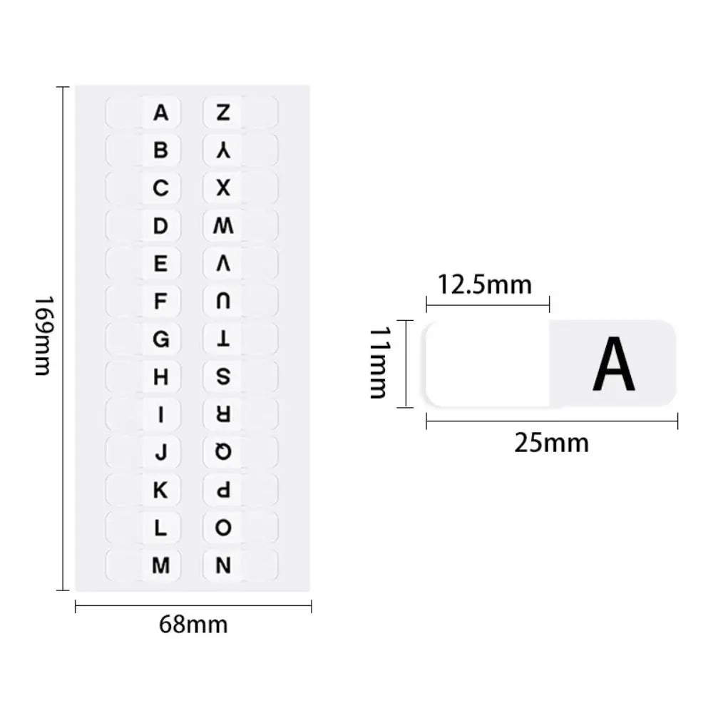 New A-Z Sticky Tabs Alphabet Self-Adhesive Index Tabs White 208PCS Page Markers Dictionary Book Tabs for Dictionary Notebooks